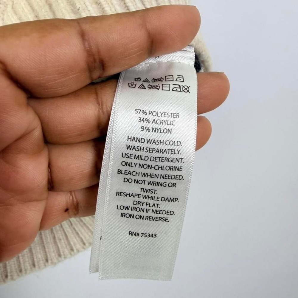 Rachel Zoe Striped Sweater Vest Cream Black Quarter Zip Knit Preppy - Picture 7 of 7